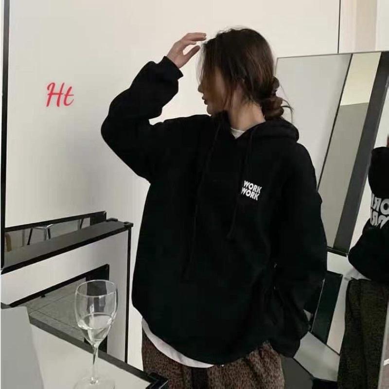 ÁO HOODIE NAM NỮ FORM RỘNG IN WORK CHẤT NGOẠI MỊN MỀM BAO ĐẸP CỦA KMG HÀNG MỚI TP0114
