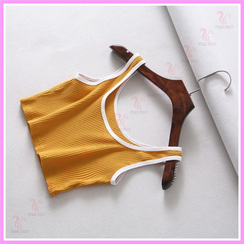 DB090 - Áo ba lỗ croptop thun bo gân rất đáng yêu, phù hợp làm đồ mặc nhà, đồ đi chơi dạo phố, đồ ngủ dễ thương. Macmot