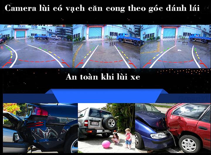 Camera lùi đánh lái theo vô lăng chuẩn HD- Màu Bạc