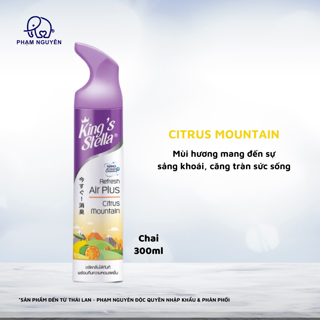 Xịt phòng làm mát không khí REFRESH AIR PLUS 300ml - King's Stella