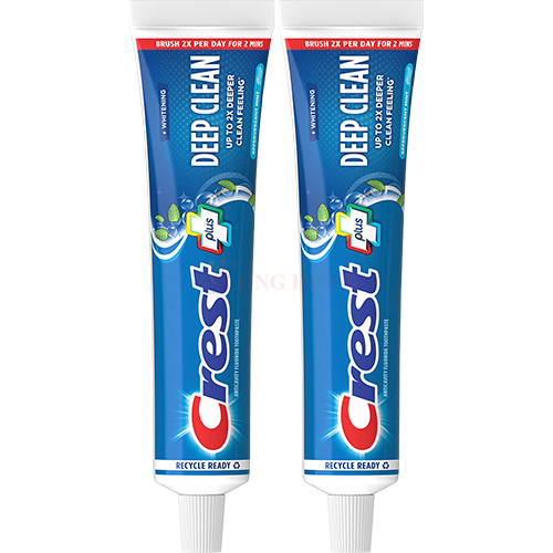 Combo kem đánh răng Crest Plus Deep Clean (153g x 2) - Hàng chính hãng