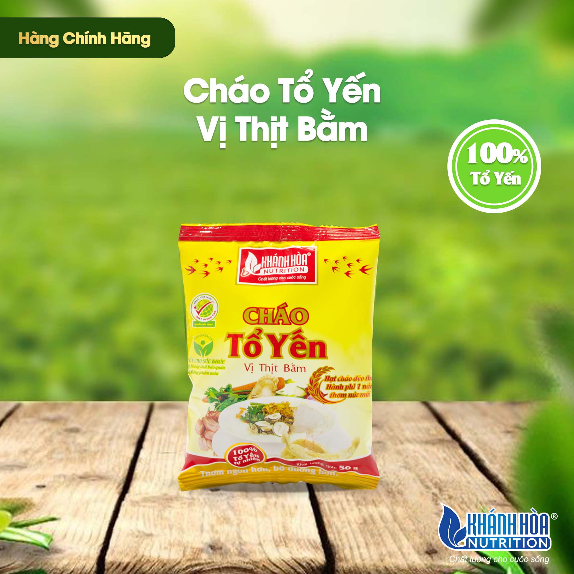 Cháo Tổ Yến Vị Thịt Bằm/ Cháo Đậu Xanh Tổ Yến Vị Thịt Bằm - Khánh Hòa NutriFoods - Cháo Ăn Liền Cao Cấp, Bổ Sung Dinh Dưỡng