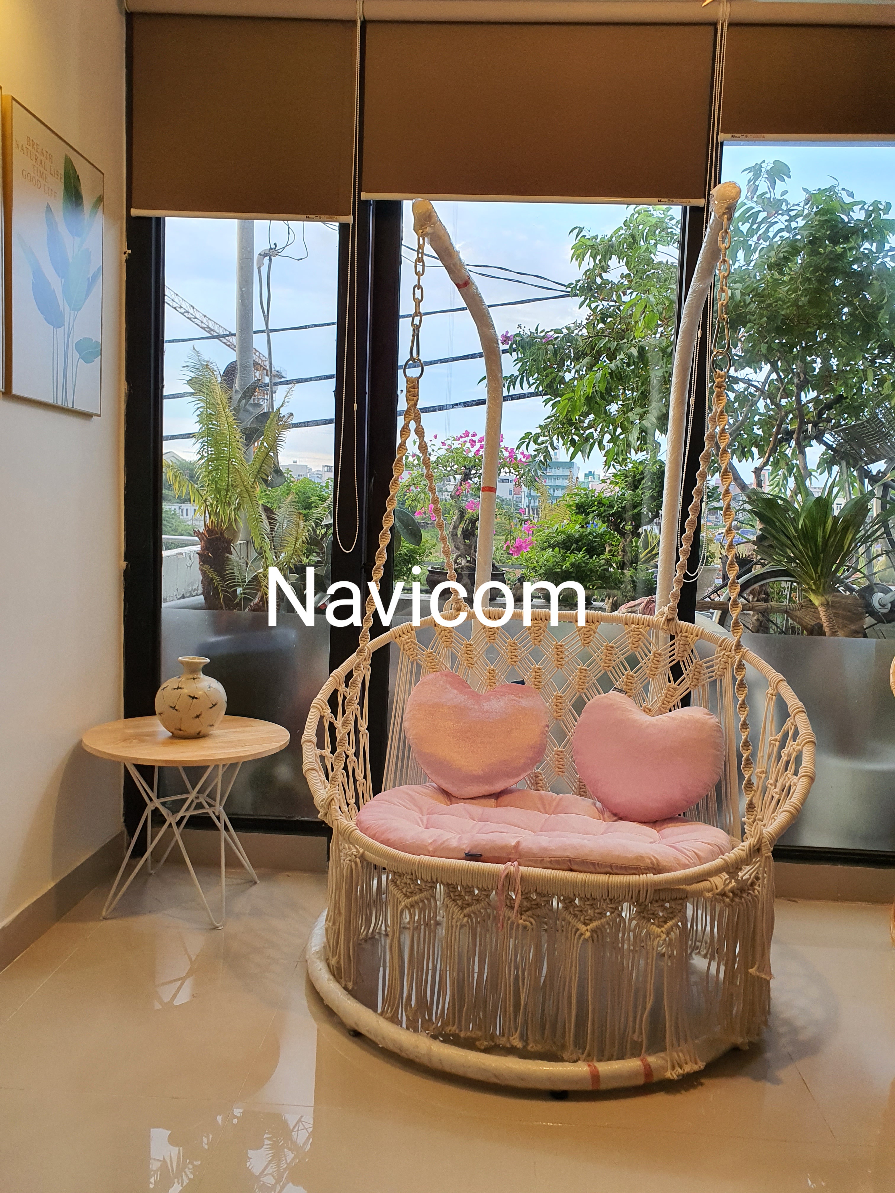 Xích đu đôi home decore sợi cotton