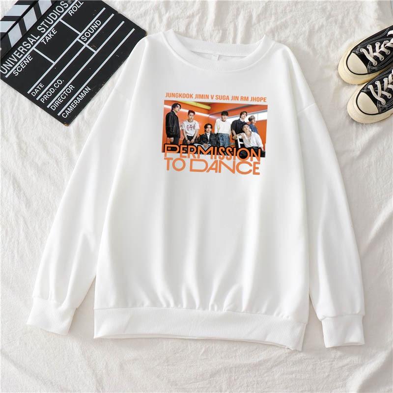 2022 ใหม่เสื้อกันหนาว KPOP BTS Permission to Dance เดียวกันเสื้อผ้าฝ้าย Plus ขแฟชั่นคู่ streetwear ลำลองแขนยาว