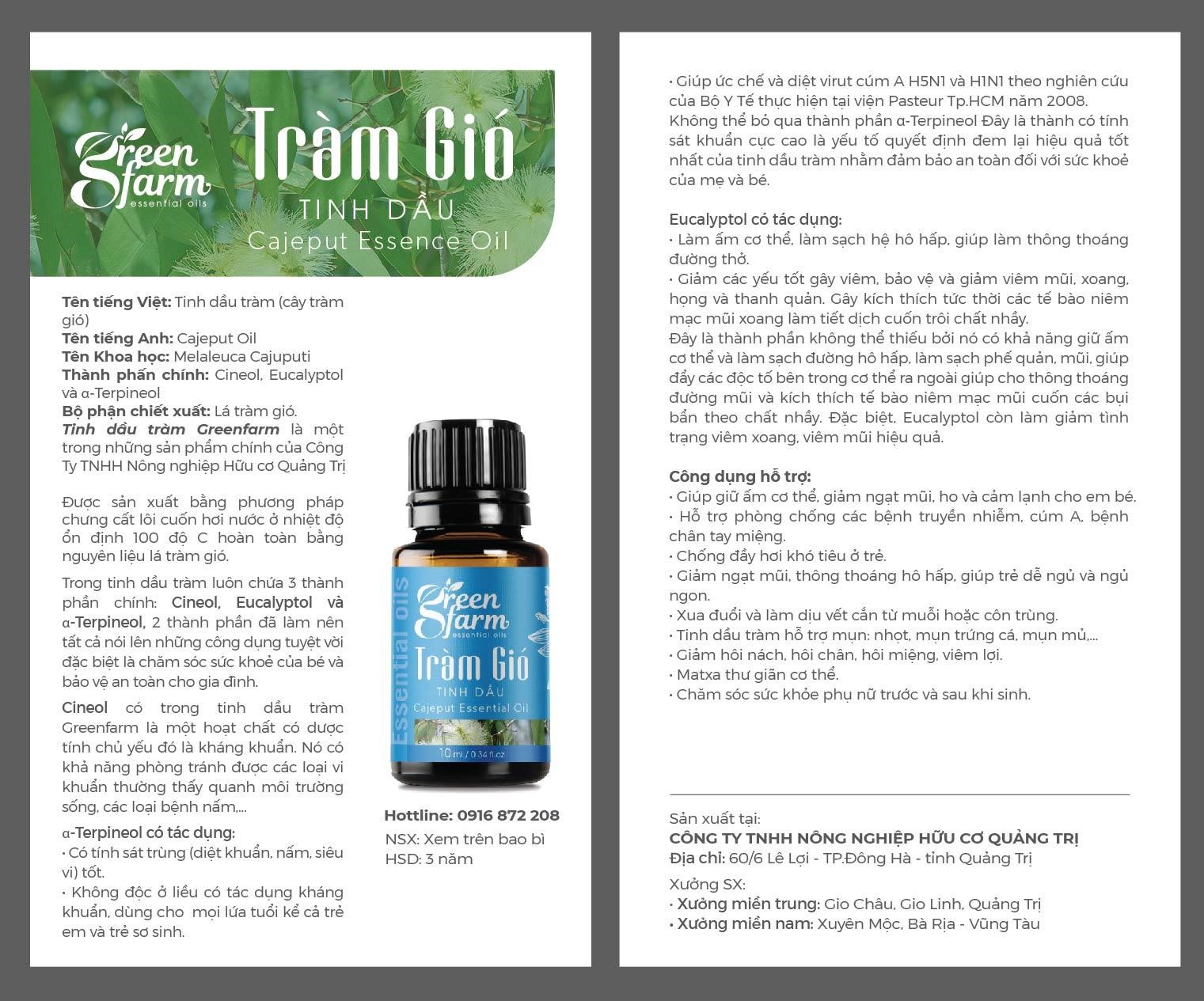 Tinh dầu tràm Greenfarm 10ml