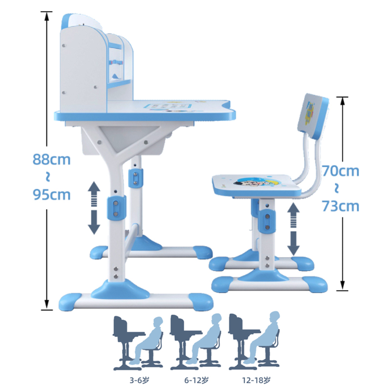 Bàn Học Sinh Tiểu Học Kèm Kệ Sách Cho Bé Chống Gù Chống Cận Tặng Thêm Ghế, Bộ Bàn Ghế Học Sinh Thông Minh Kết Hợp Giá Sách Tuỳ Chỉnh Độ Cao Chống Gù Chống Cận - Hàng Chính Hãng