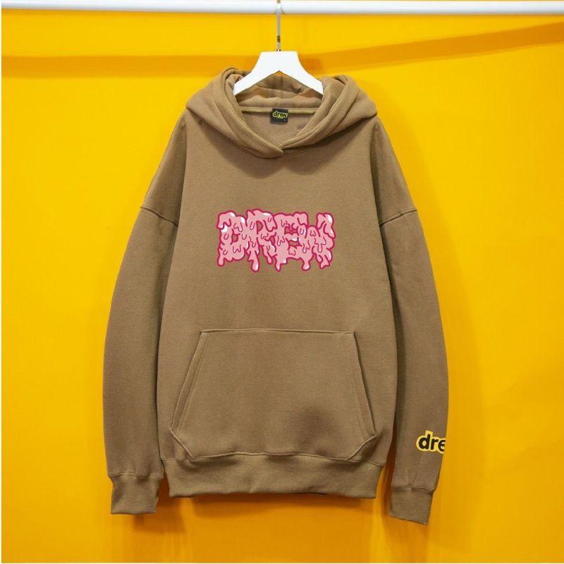 Áo hoodie drew chữ hồng,chất liệu vải nỉ bông dày cao cấp,in decal cao cấp