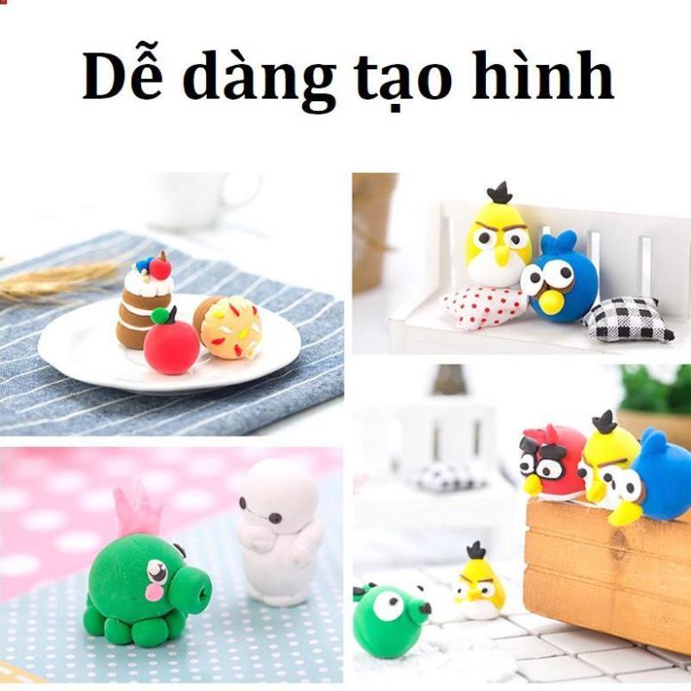 Đất nặn nhiều màu Deli Chất liệu an toàn có khuôn kèm 12 màu 01 hộp nhựa có quai xách đồ chơi sáng tạo cho bé