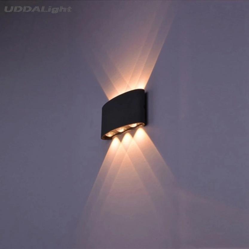 Đèn tường led 2 đầu 6w tia ánh sáng vàng, đèn tường led nghệ thuật trang trí có chỉ số chống nước B115-6