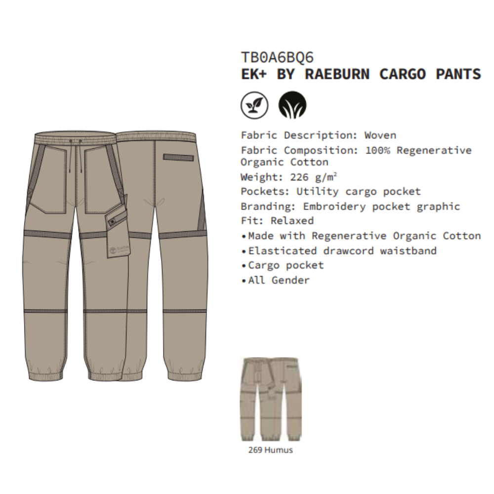 [Original] Timberland Quần Dài Jogger Unisex EK+ By Raeburn Cargo Pant TB0A6BQ6HJ