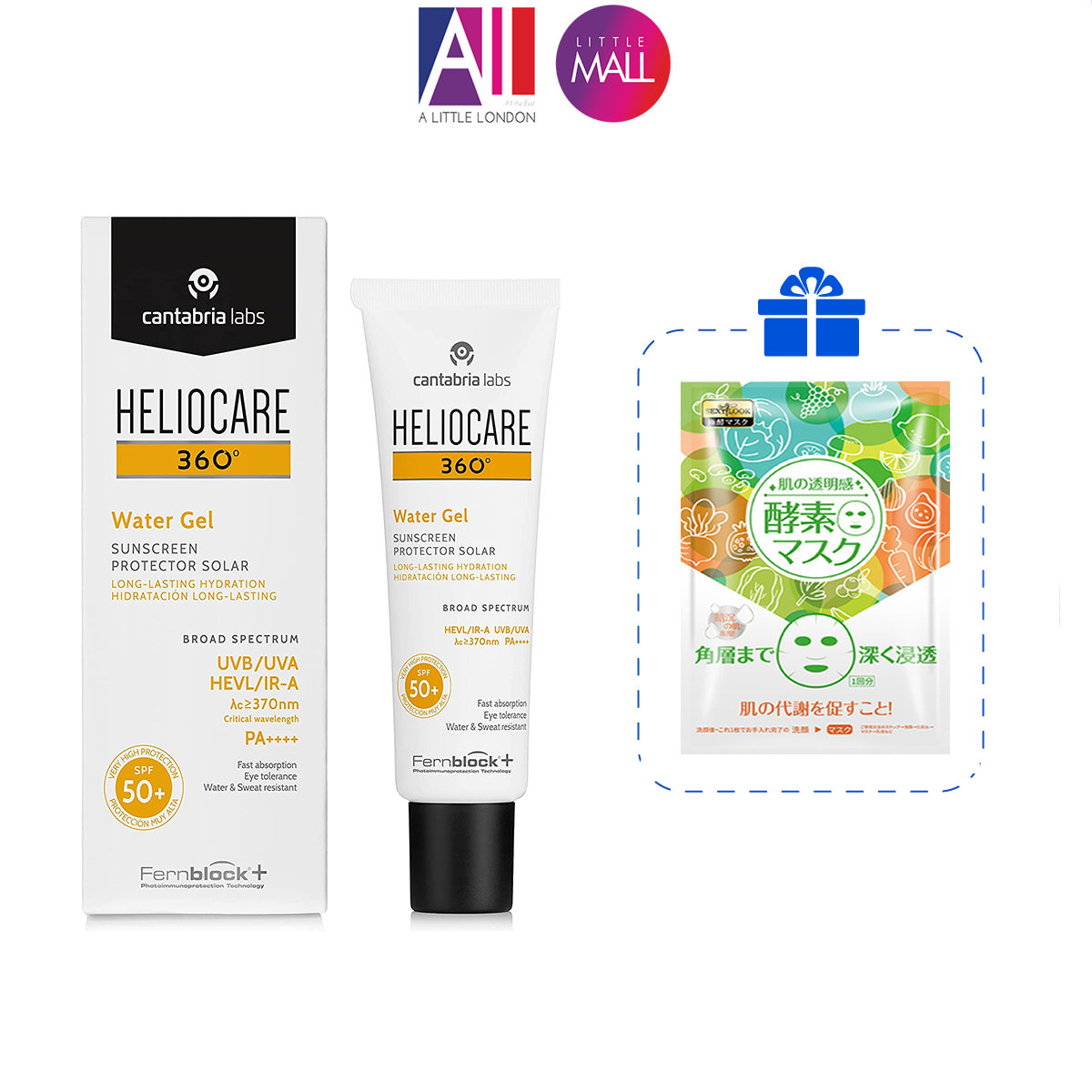 Kem chống nắng chống nước Heliocare 360 water gel 50ml TẶNG Sample Heliocare (Nhập khẩu)