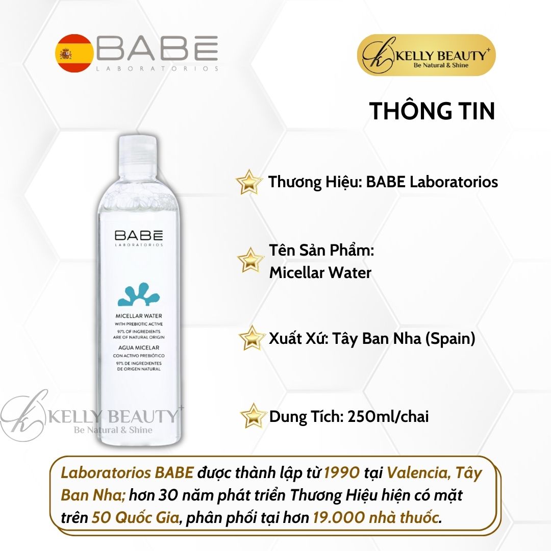 Nước Tẩy Trang Lợi Khuẩn Cho Mọi Loại Da BABE Micellar Water | Kelly Beauty