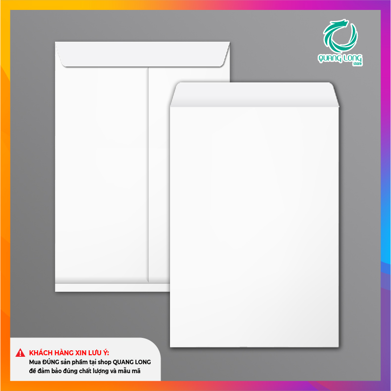BAO THƯ TRẮNG A4 - 25X35CM - LOẠI TỐT  - 100 CÁI/ XẤP - NẮP KHÔNG KEO