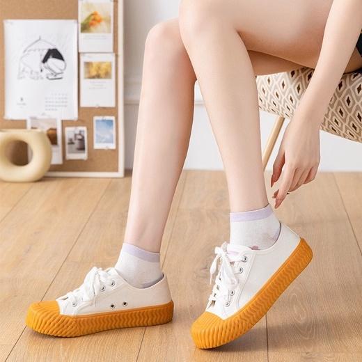 Set Vớ Tất Nam Nữ Ngắn Tím Tất Cổ Ngắn Cotton Trơn Cá Tính Phong Cách Đường Phố Hot Trend Vớ Ngắn Cổ Ulzzang