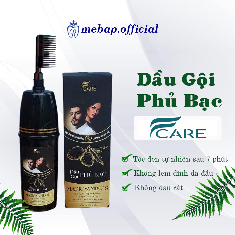 Dầu gội phủ bạc Fcare giúp tóc đen sau 7 phút, chai 200ml