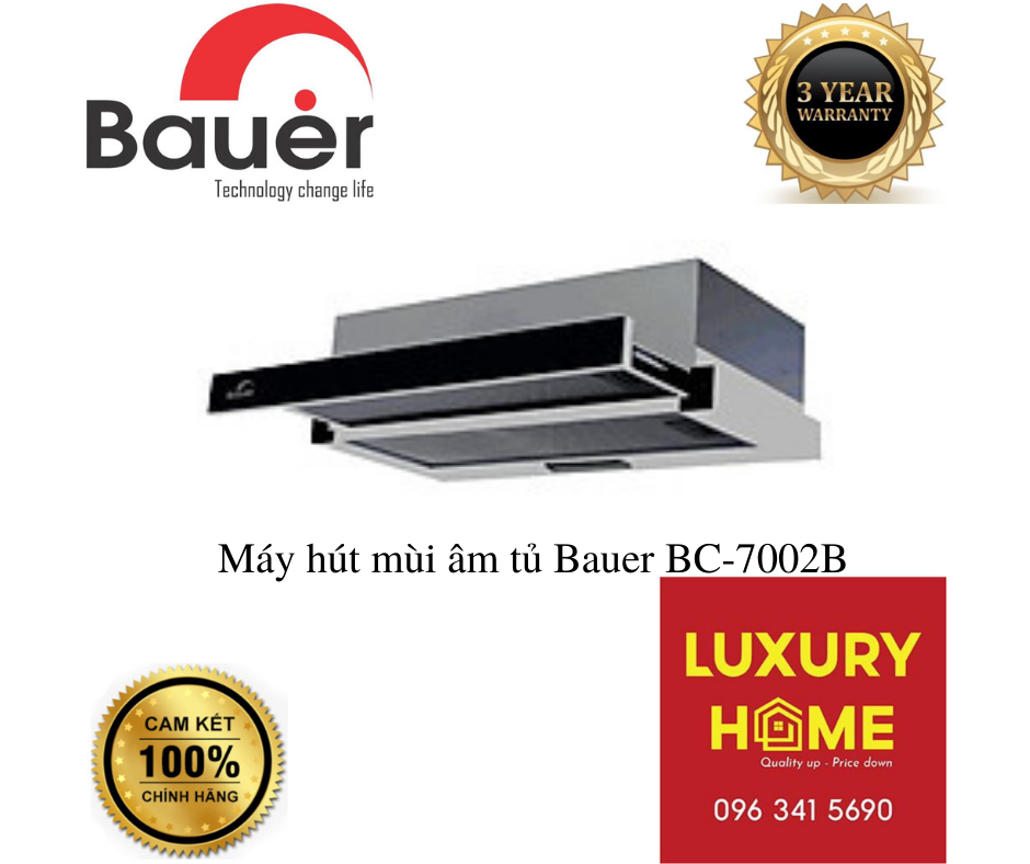 Máy hút mùi âm tủ Bauer BC-7002B - Hàng chính hãng