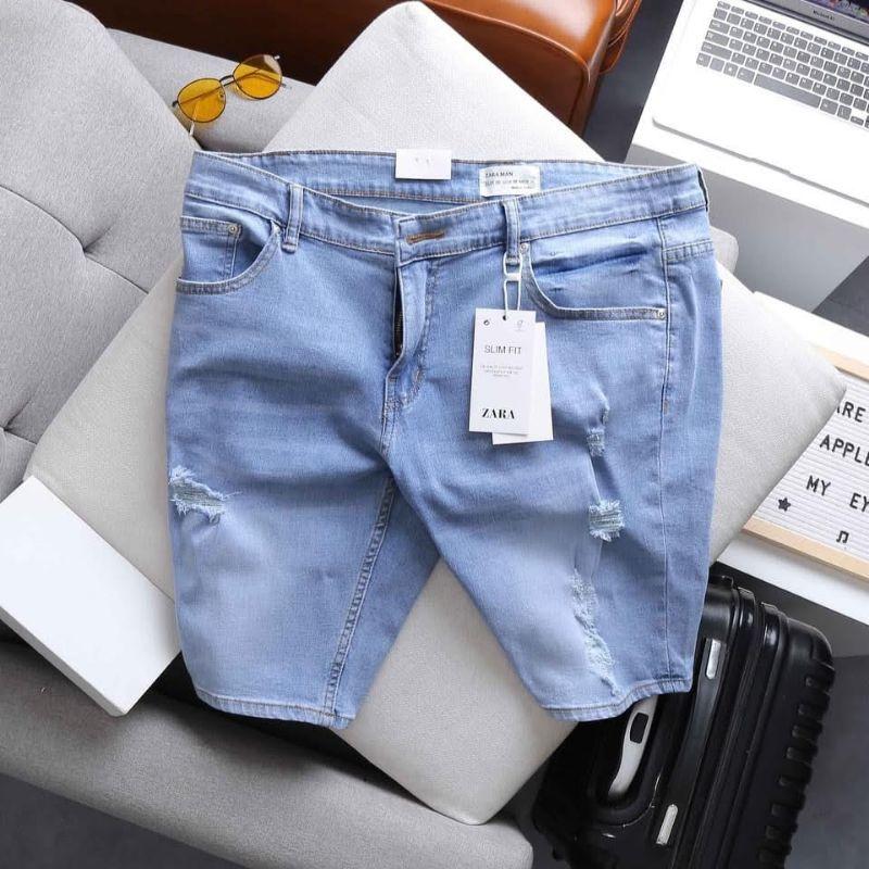 Quần short jean nam rách gối size lớn nhiều màu