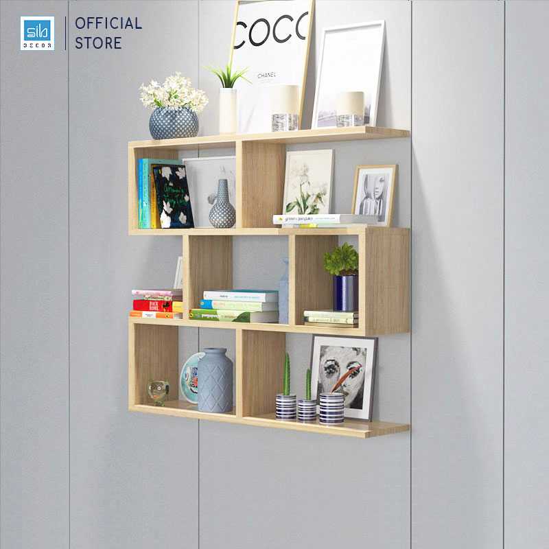 Kệ Sách Gỗ Treo Tường 4 Tầng Thương Hiệu SIB Decor Sâu 20cm