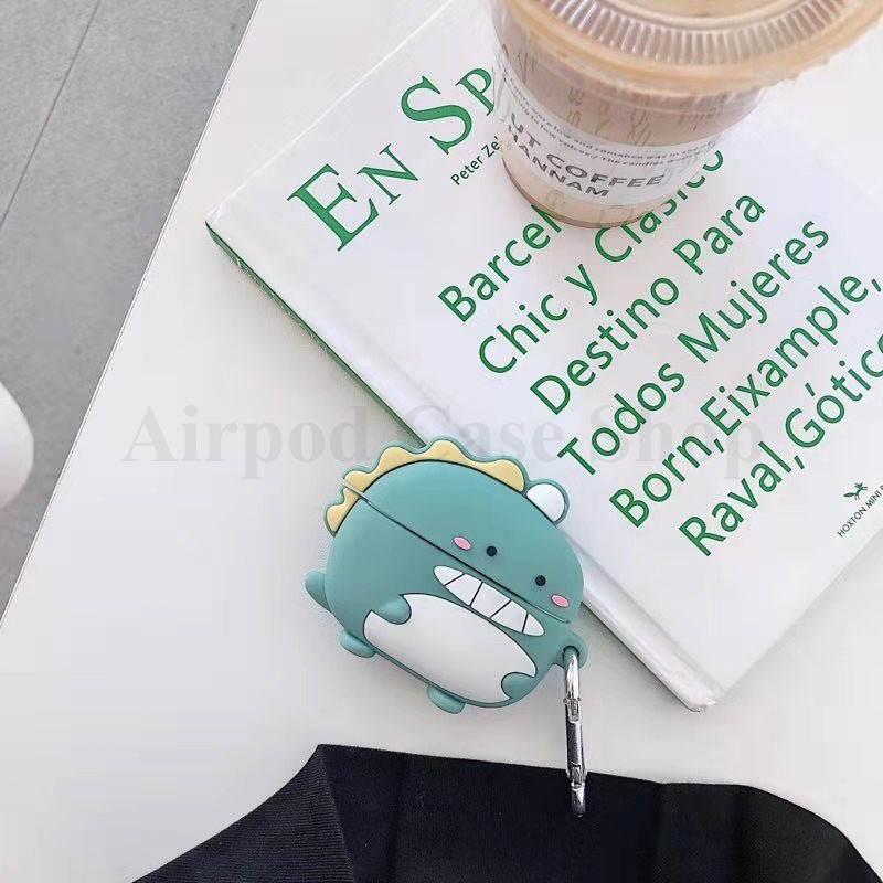 Bao Case Ốp dành cho airpod pro khủng long bờm vàng silicon 3D cao cấp