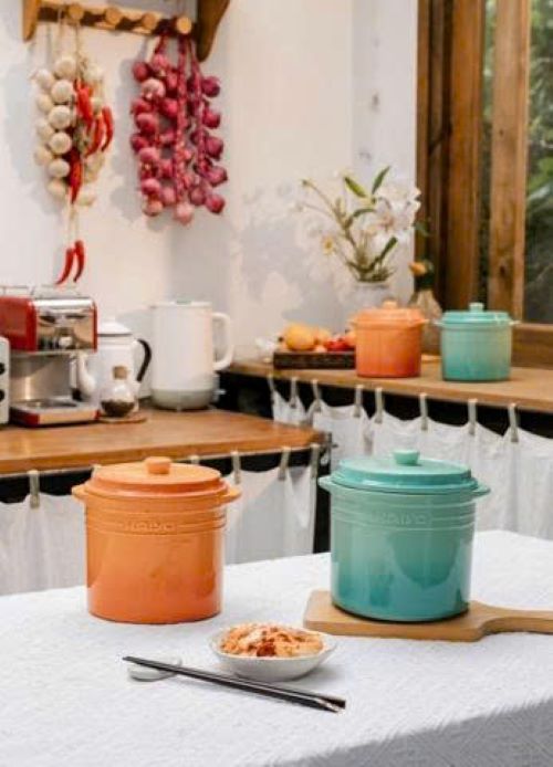 Hũ gốm sứ muối dưa cà Rainbow Kaiyo, 2L Hàng chính hãng