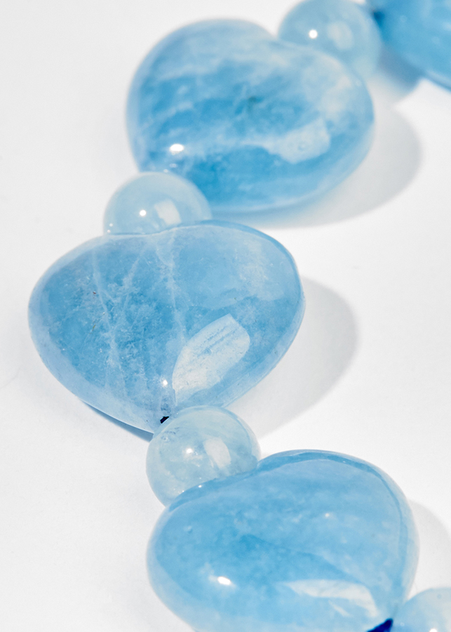 Vòng tay đá aquamarine trái tim may mắn Ngọc Quý Gemstones