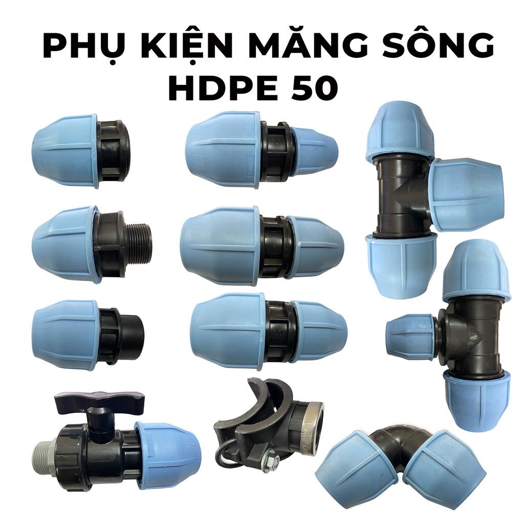 Phụ kiện măng sông ống HDPE 50mm, Không Cần Hàn