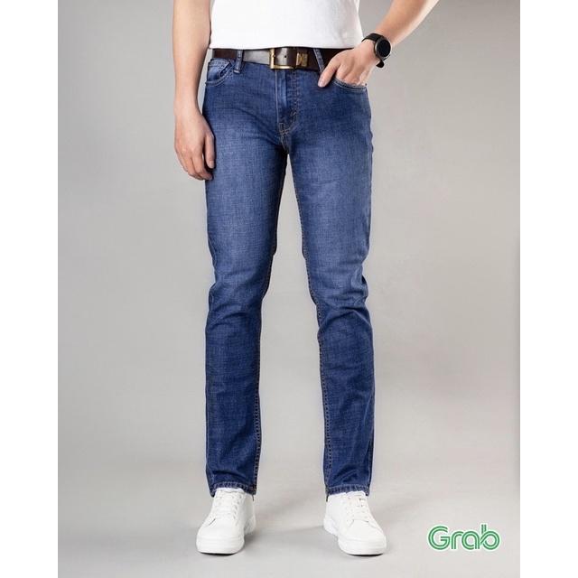 Quần jean Nam Vnxk XANH ĐẬM chất bò hàng VNXK cao cấp sành điệu ống đứng- jean co giãn xuất dư xịn