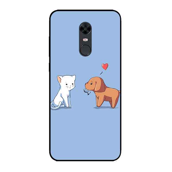 Hình ảnh Ốp Lưng in cho Xiaomi Redmi 5 Mẫu Tình Yêu Mèo Cún - Hàng Chính Hãng