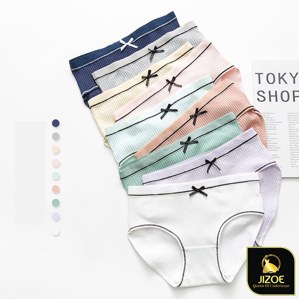 COMBO 10 Quần lót nữ cotton tăm tre thông hơi nơ dễ thương giá rẻ đẹp thời trang JIZOE COB12-10