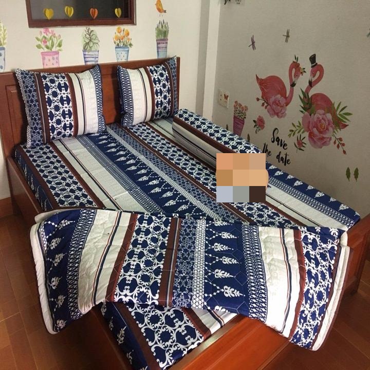 Bộ ga coton 100% tl cây thông xanh