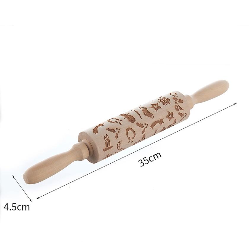 Kẹp Bánh Quy Chủ Đề Giáng Sinh Christmas Theme Style Rolling Pin Santa Claus Xmas Home Party Pastry Cookies Decoration