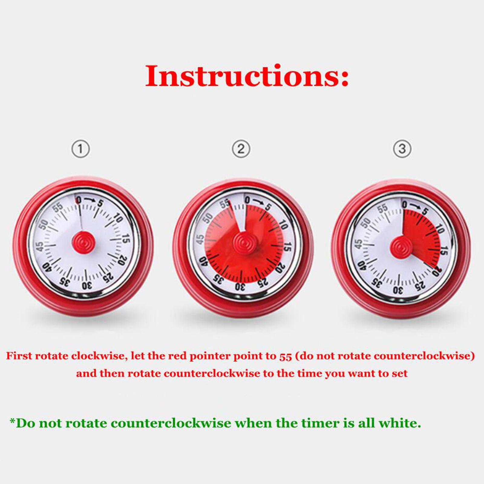 Portable Kitchen Timer Cooking Timer Retro Mechanical Clockwork Clock