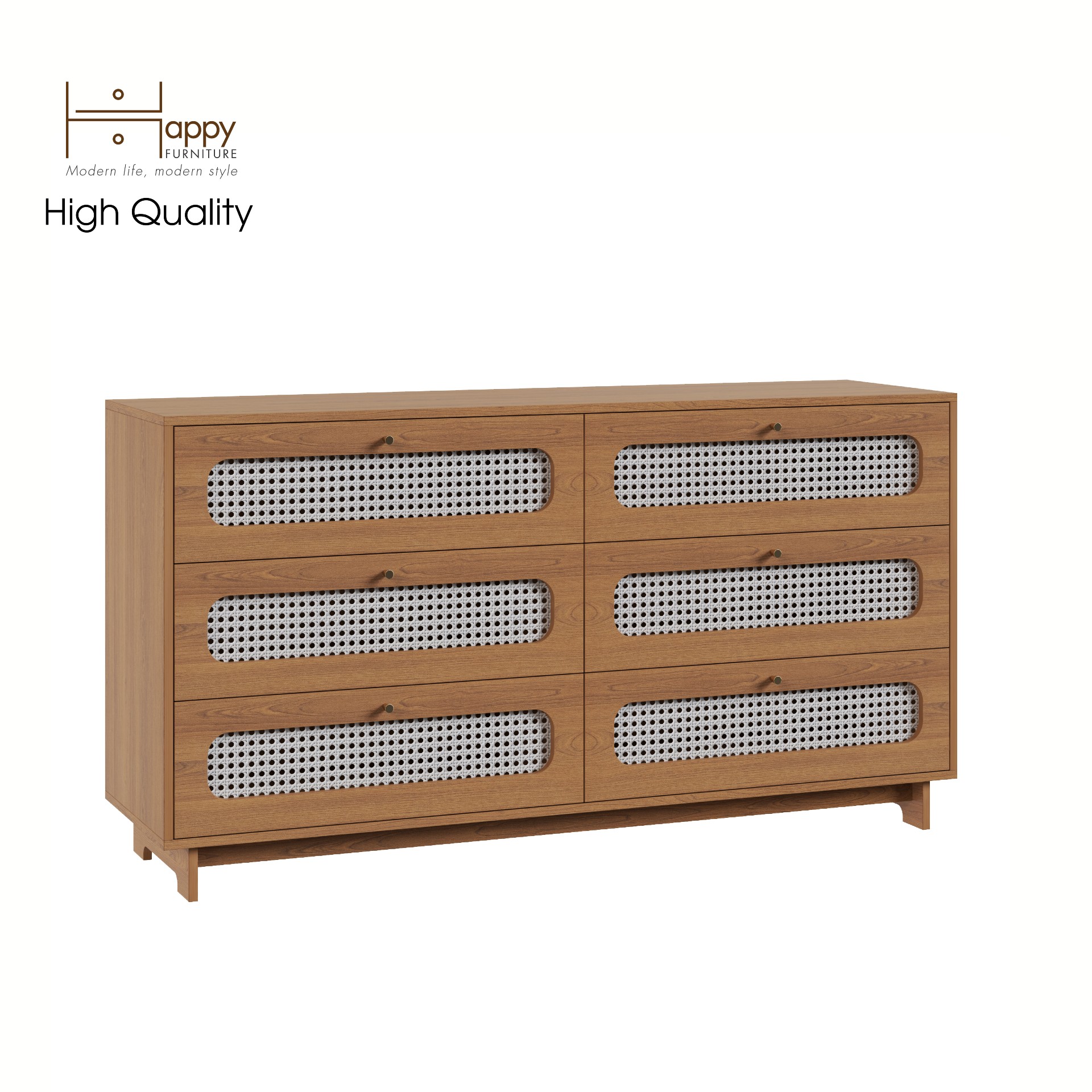 [Happy Home Furniture] MEYDAN, Tủ đựng đồ 3 tầng 6 ngăn kéo , 160cm x 45cm x 86cm ( DxRxC), THK_079