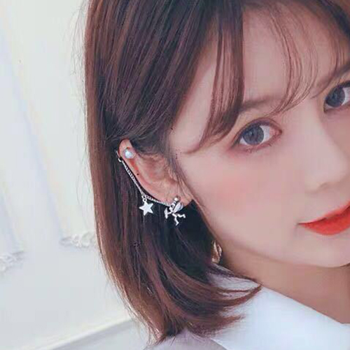 Khuyên tai kẹp vành ngọc trai thiên thần cupid phiên bản Hàn Quốc độc lạ