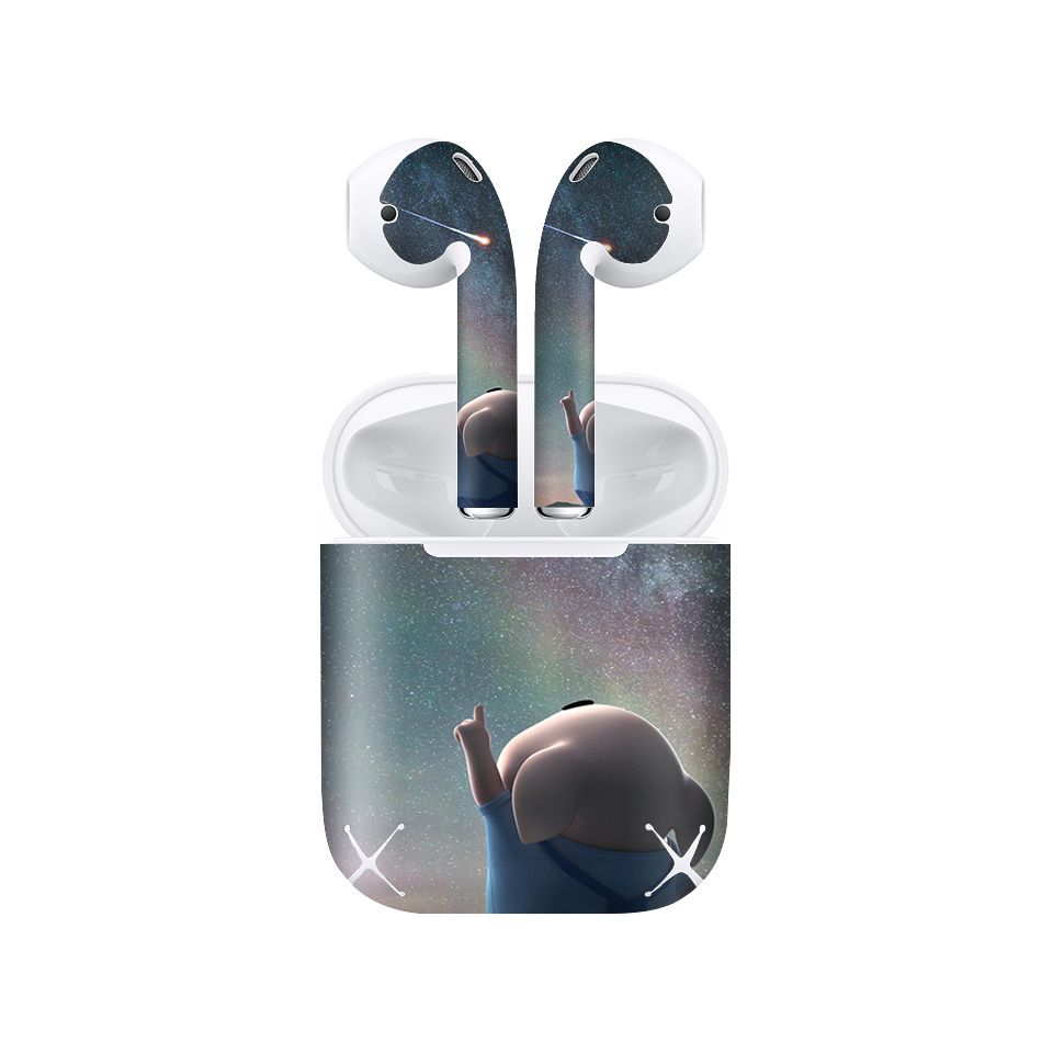 Miếng dán skin chống bẩn cho tai nghe AirPods in hình Heo con dễ thương - HEO2k19 - 042 (bản không dây 1 và 2)