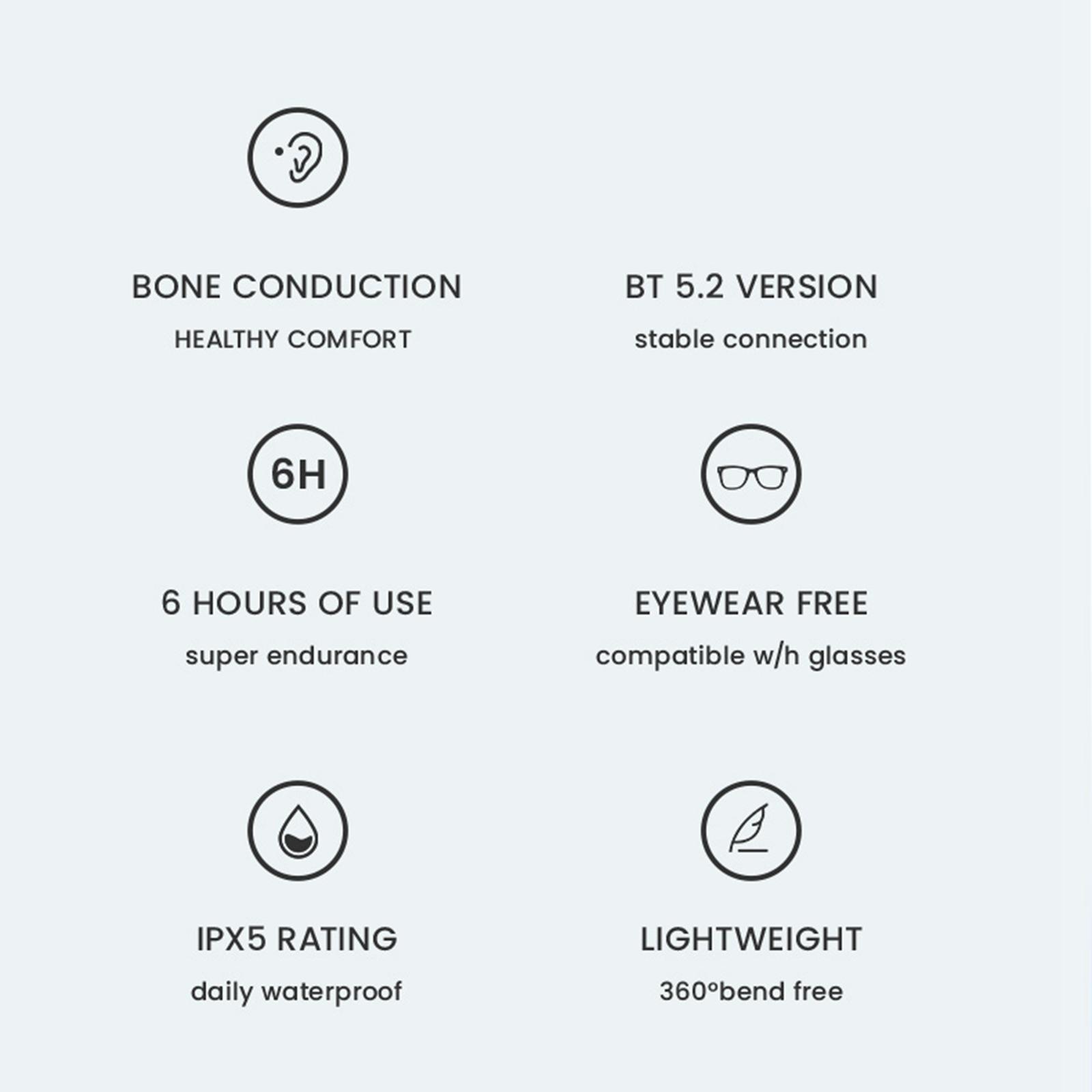 Headphone Open Ear Headphones Portable Earphone for Travel Hiking Workout