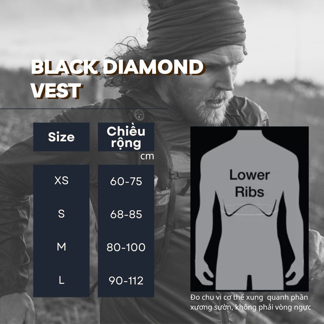 VEST NƯỚC CHẠY BỘ CHẠY TRAIL BLACK DIAMOND DISTANCE 4 HYDRATION VEST