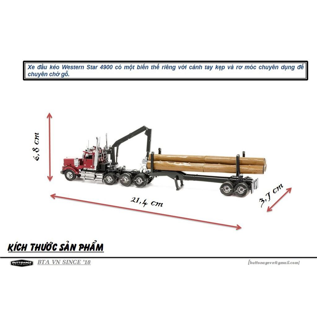Mô Hình Lắp Ráp 3d Xe đầu kéo Western Star 4900 với rơ móc