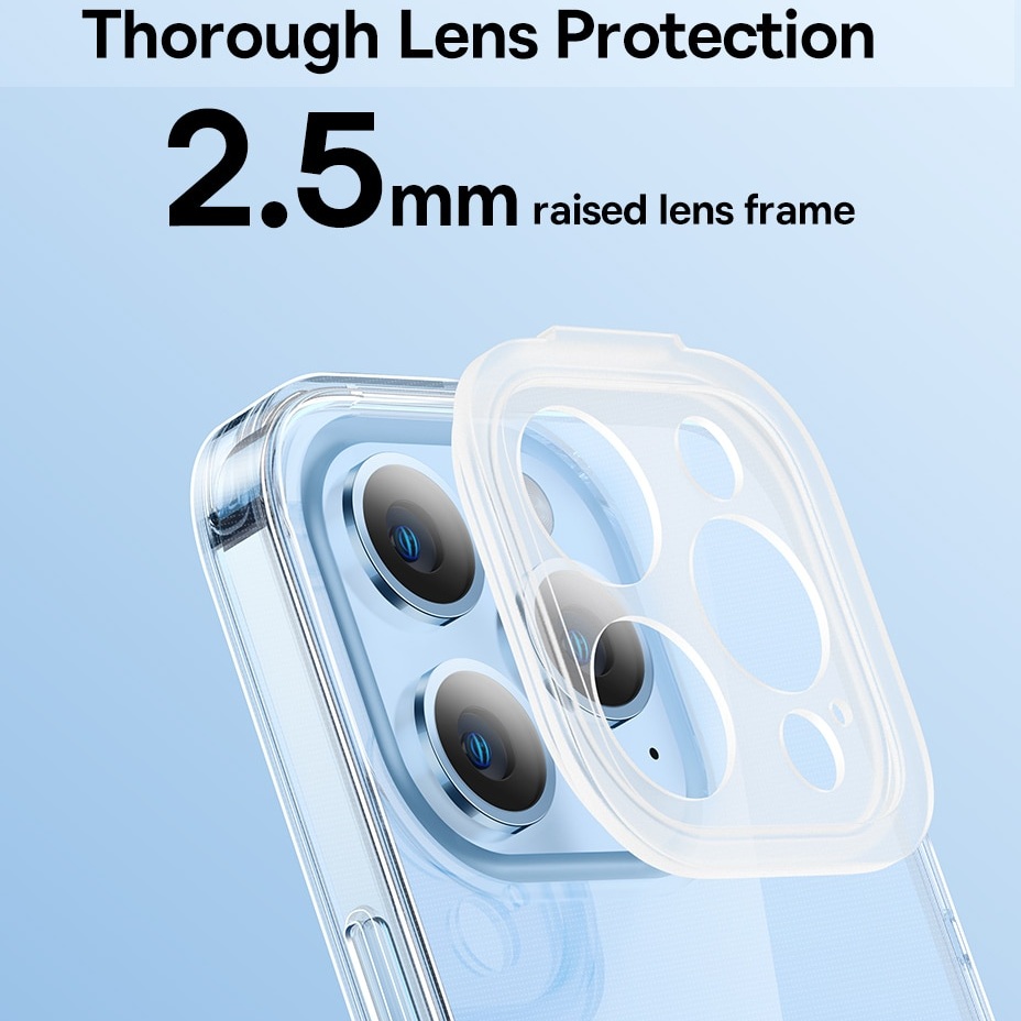 Ốp lưng chống sốc trong suốt cho iPhone 14 Pro Max (6.7 inch) hiệu Baseus Protective Case trang bị khung bảo vệ camera, chống chịu va đập cực tốt, độ trong suốt chuẩn HD - hàng nhập khẩu