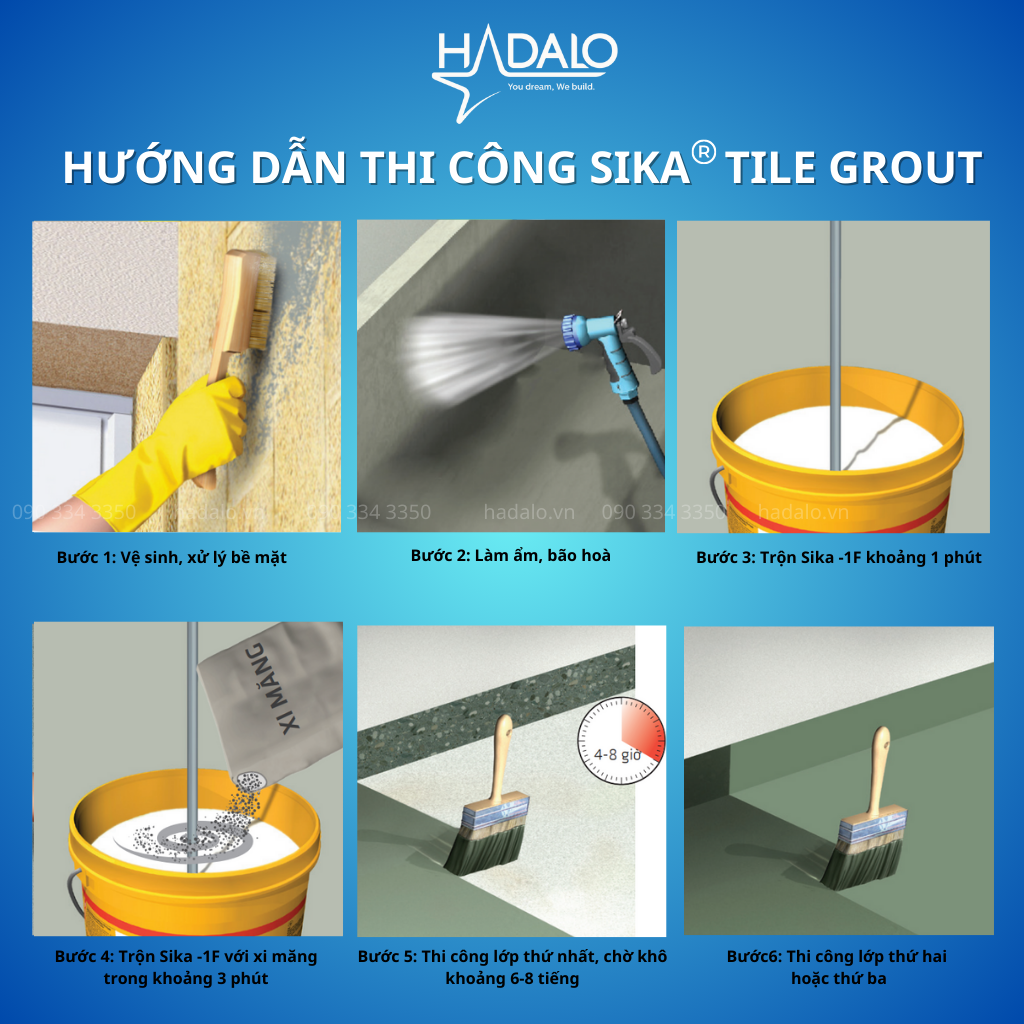 Chống thấm Sika 1F – Chống thấm mái, sân thượng, nhà vệ sinh, seno – 6kg