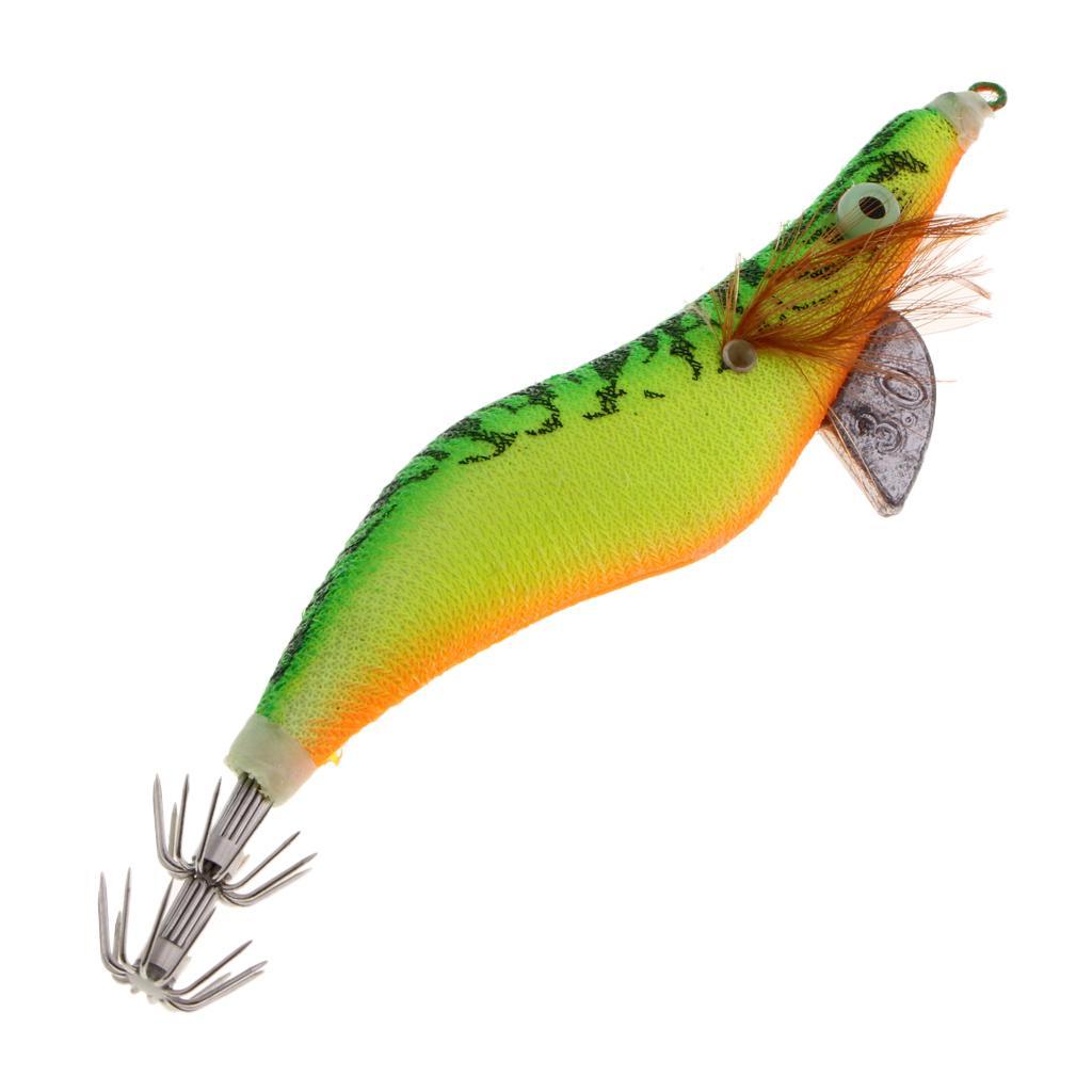 2-4pack 3.0# Squid Jigs Luminous Fishing Lures Artificial Baits Shrimp Color A