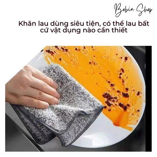 Khăn lau tay sợi than tre cao cấp siêu thấm hút, dày dặn, siêu bền dùng kích thước 30x30cm