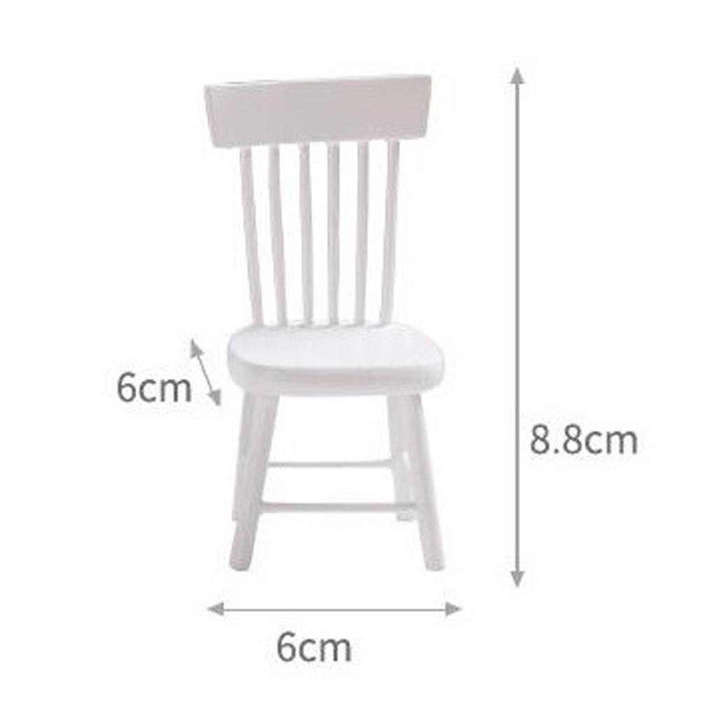 1/12 Scale Dolls House Miniature Unpainted Dining Chair Furniture Accessory