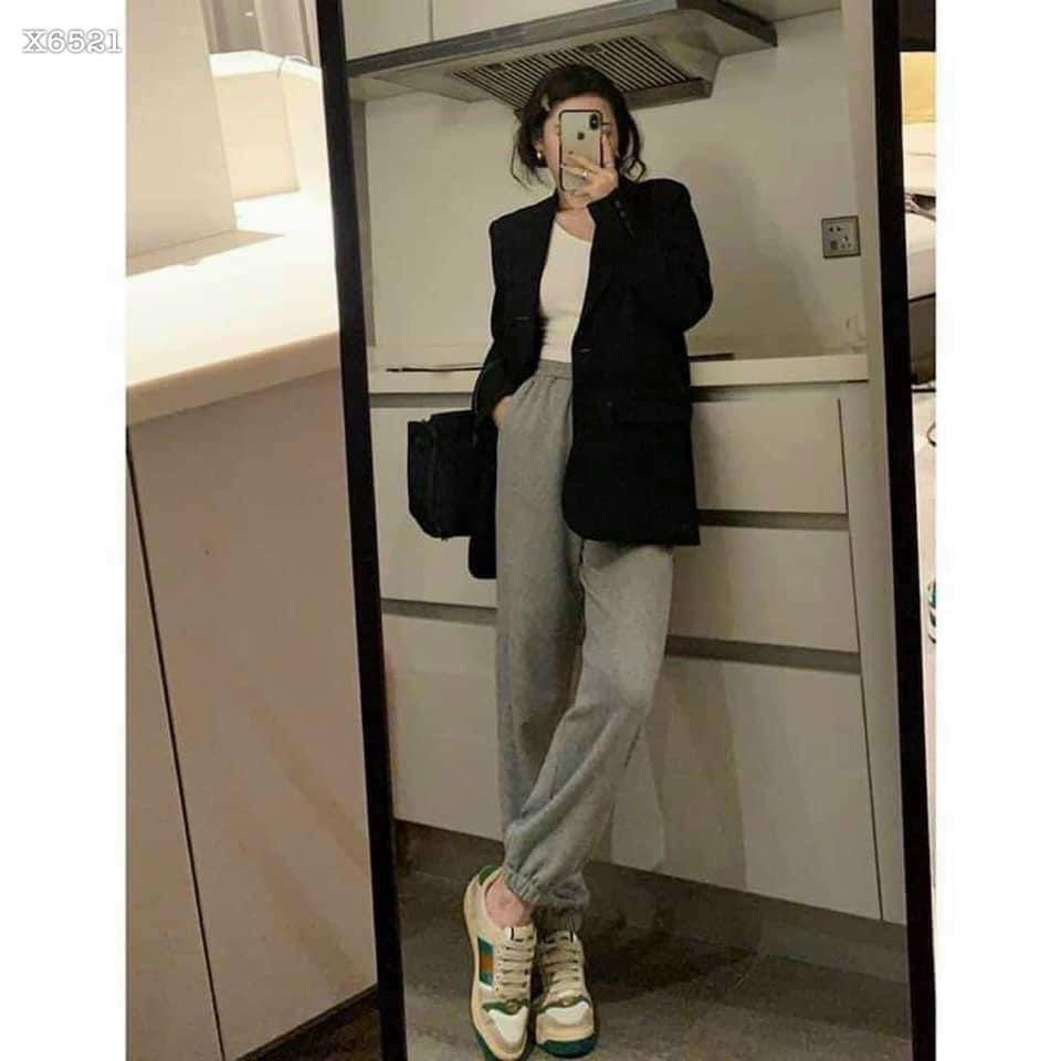 ÁO KHOÁC NỮ BLAZER VEST RETRO TAY DÀI SUÔNG TRƠN RỘNG ĐI CHƠI DẠO PHỐ ĐI LÀM CÔNG SỞ ĐI HỌC