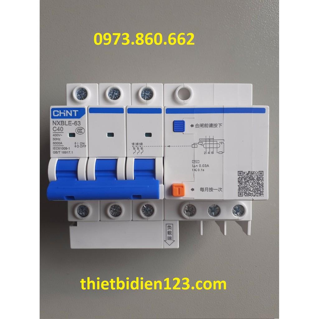 Aptomat chống rò - chống giật chint 3P 20A~63A