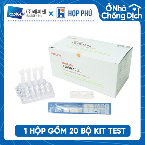1 Hộp Kit Test Tại Nhà - Xét Nghiệm Nhanh COVID-19 Ag BioCredit- Hàn Quốc (Hộp 20 Kit)