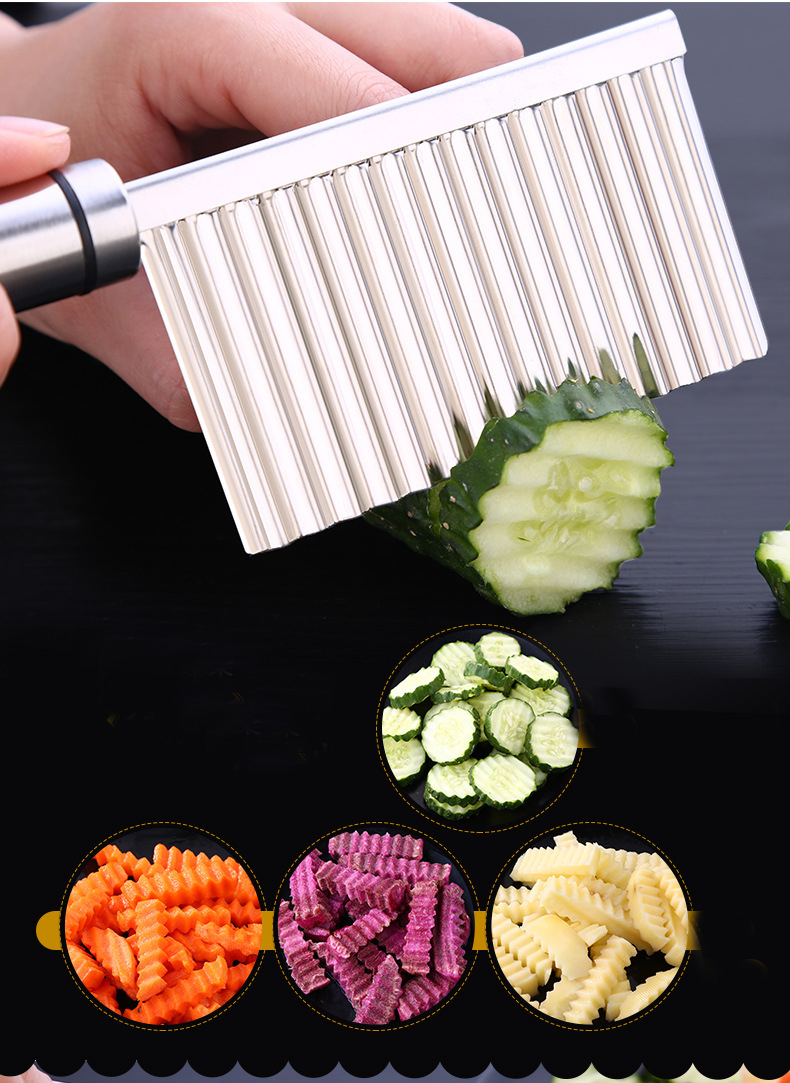 Dao thái lưỡi lượn inox sóng tạo hình củ quả IN05