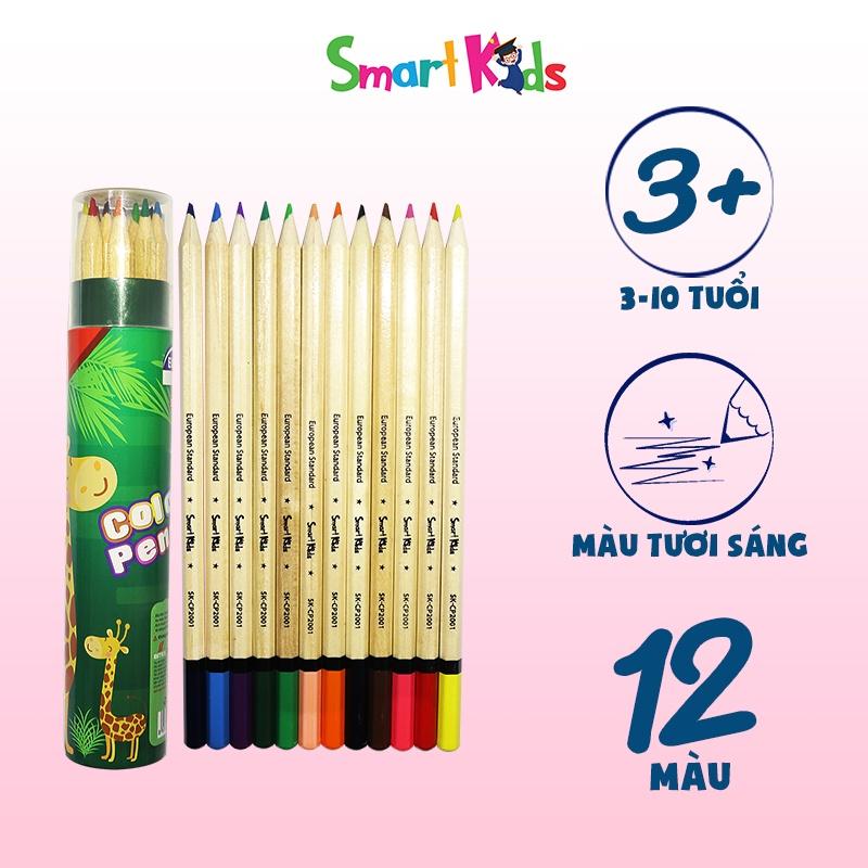 Bút chì màu Smartkids SK-CP2001 12 màu thân gỗ
