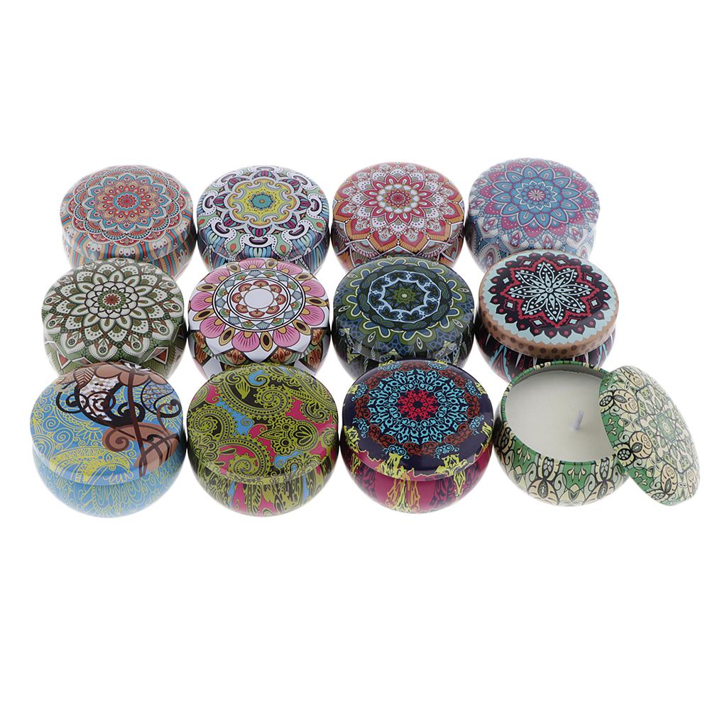 12pcs National Style Scented Candle Natural Soy Wax Portable Candle