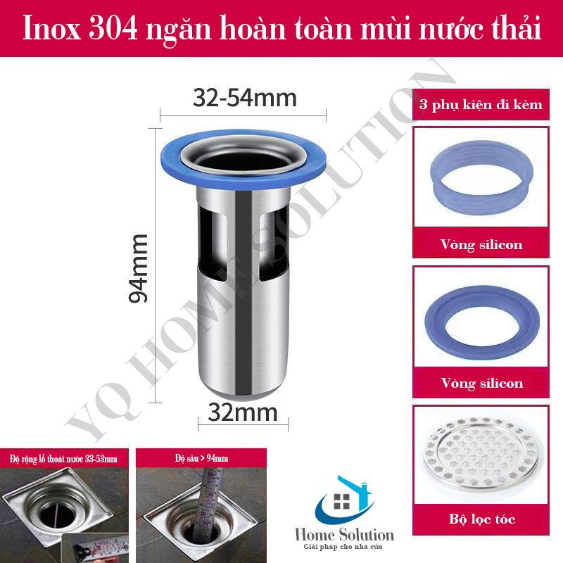 Lõi Thoát Sàn Bịt Cống Ngăn Chặn Mùi Hôi Mùi Cống Inox Chất Lượng